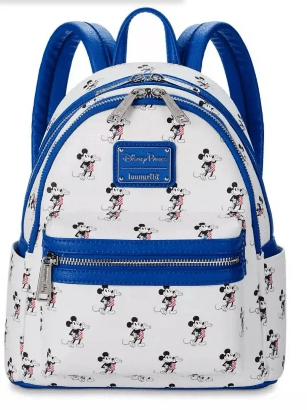 Loungefly White & Royal Blue Mickey Mouse Mini 4th of July Backpack